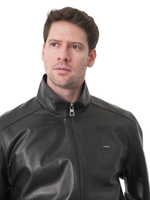 KHIMEONE Мужская кожаная демисезонная куртка (натуральная кожа наппа)