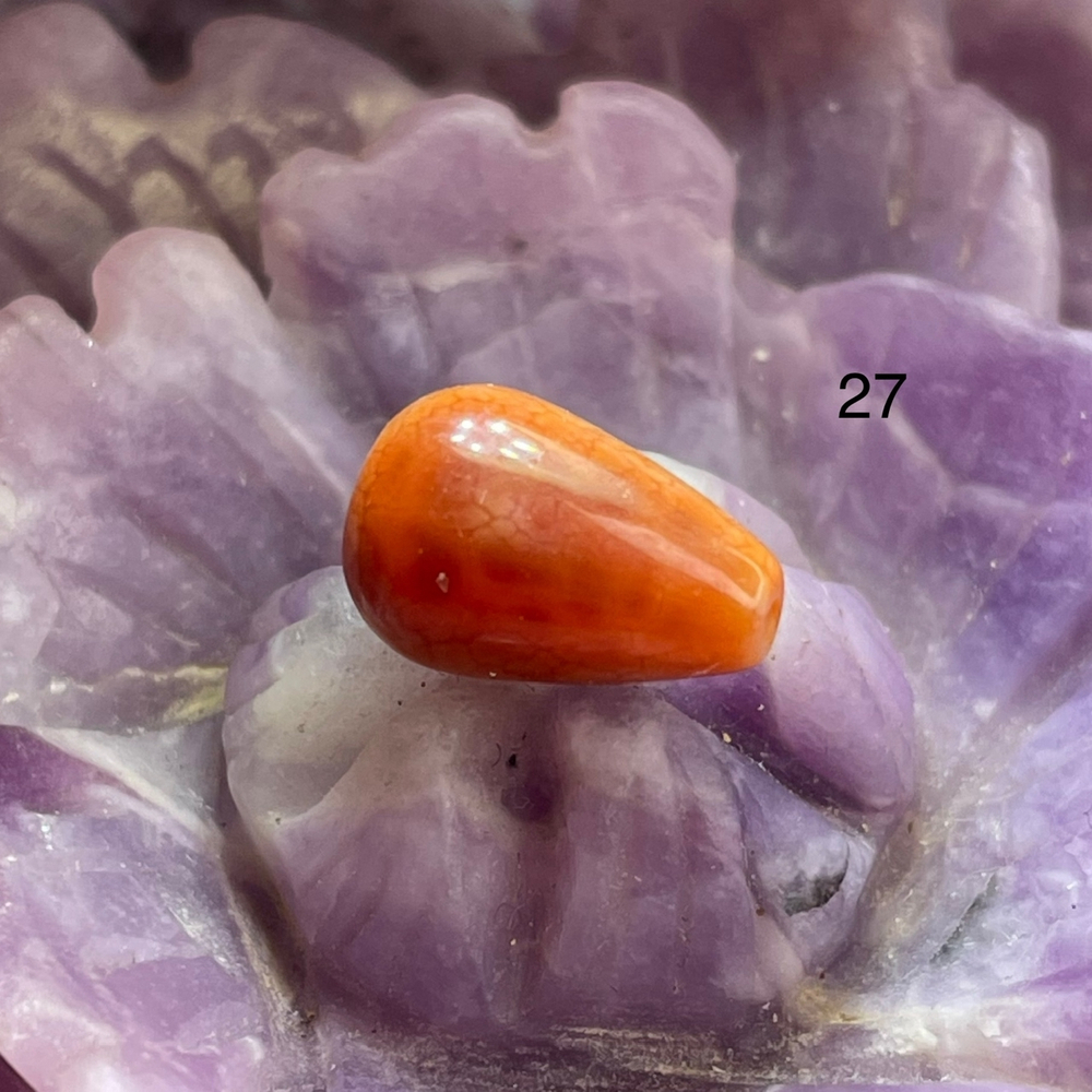 54625  Агат огненный Бусина капля 8*12мм