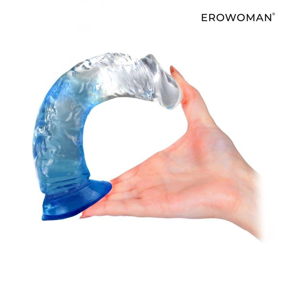 Синий гибкий фаллоимитатор - 20,5 см. (Цвет: синий)