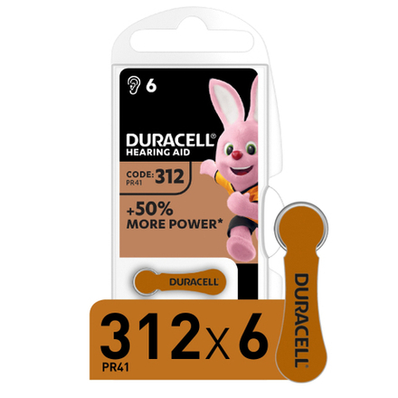 Батарейки Duracell ZA312-6BL