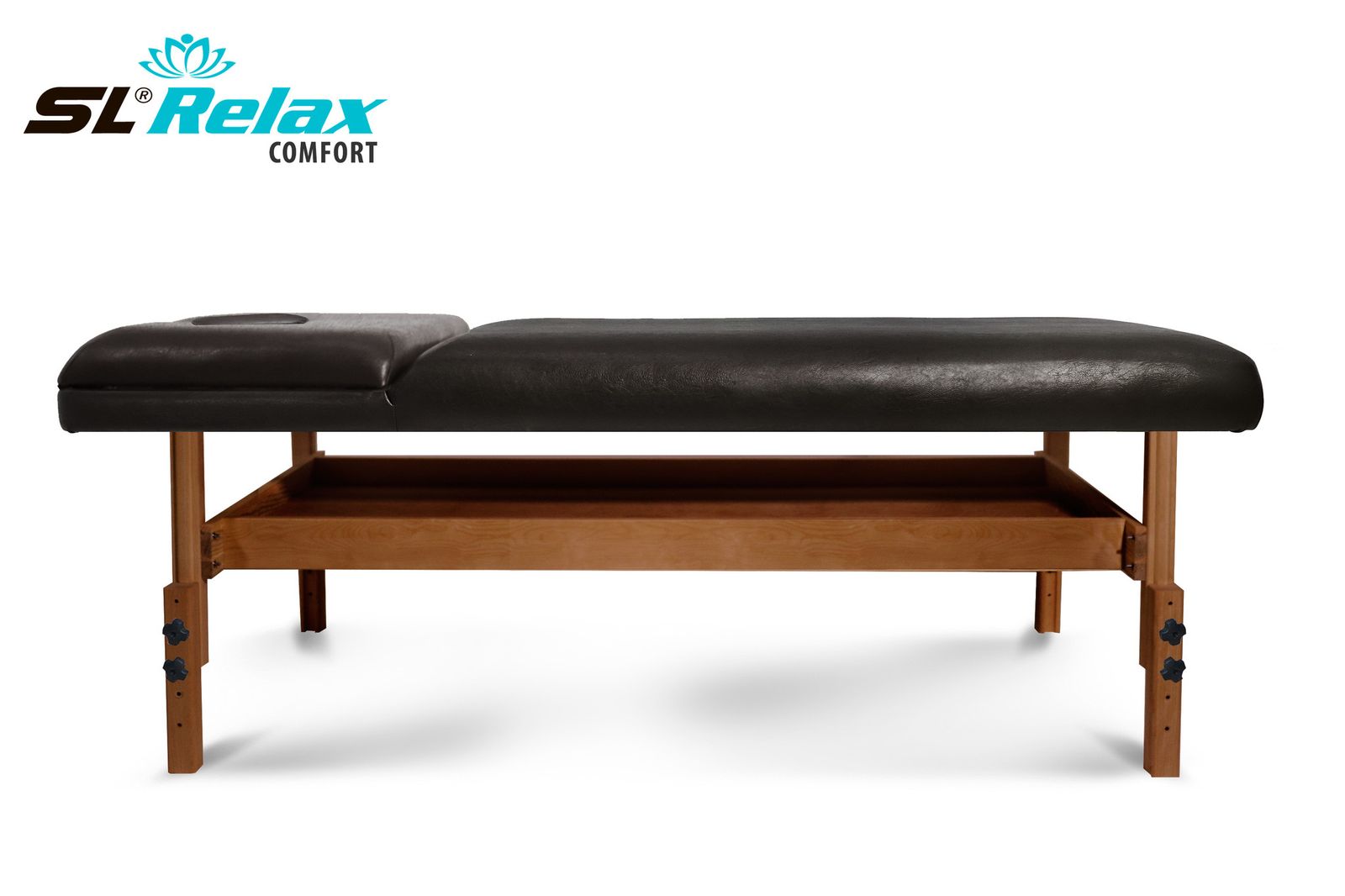 Массажный стол Relax Comfort черная кожа фото №3