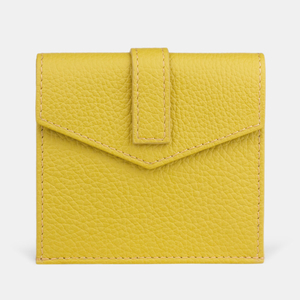 Картхолдер-кошелек Perle из кожи теленка желтого цвета