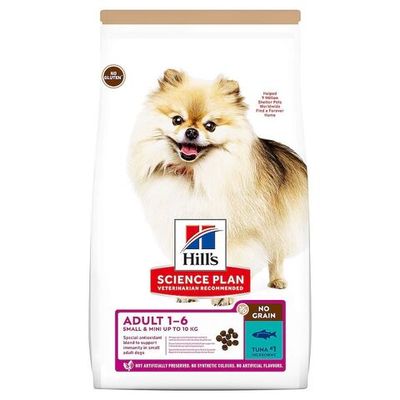 Сухой корм Hill's Adult Small & Mini No Grain для собак мелких и миниатюрных пород с тунцом, пакет 6 кг