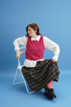 Топ из итальянского хлопка цвета фуксия