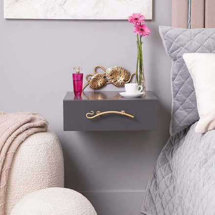 Тумба прикроватная Monstera Deliciosa (Монстера) подвесная Серый