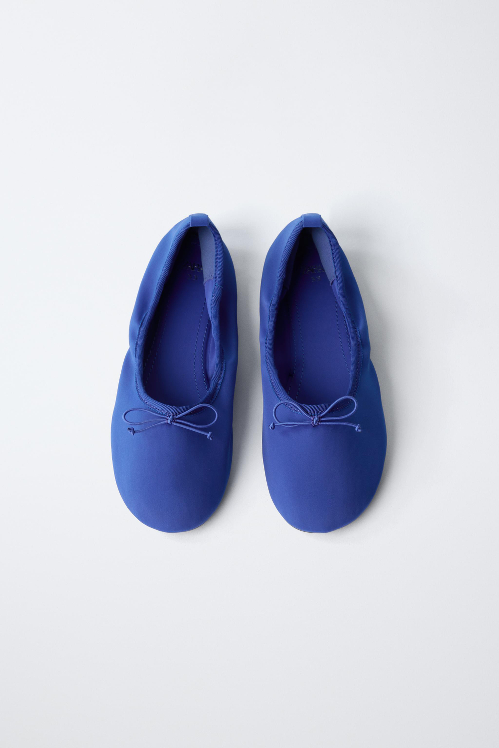 ZARA БАЛЕТКИ С БАНТИКОМ, СИНИЙ