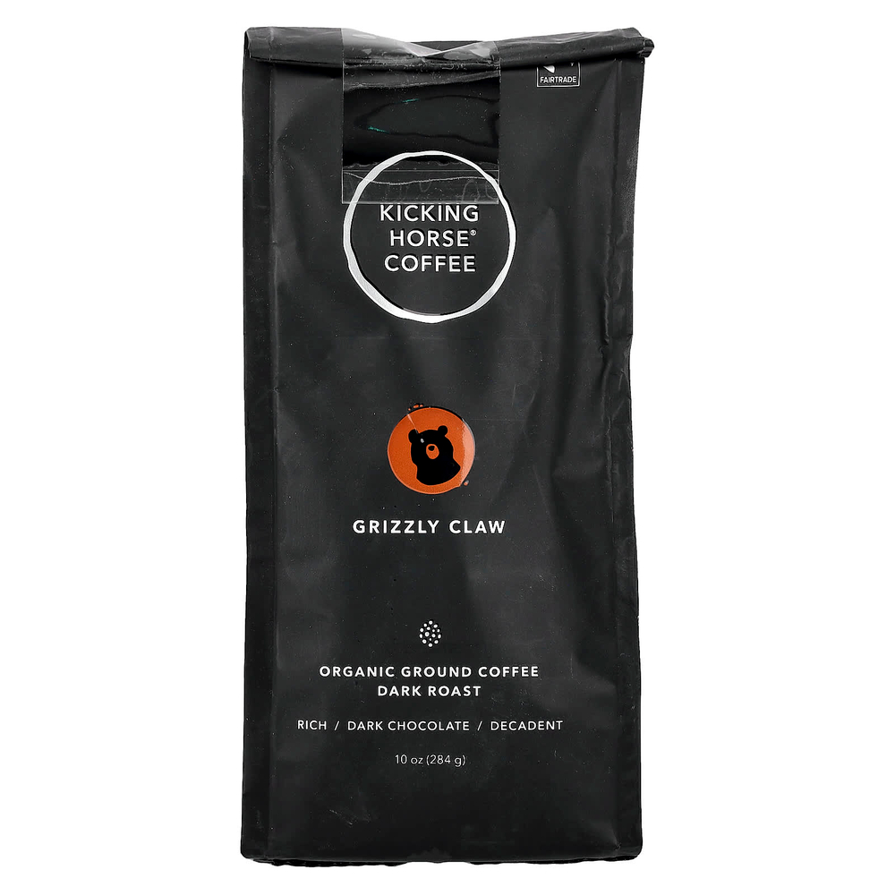 Kicking Horse, Grizzly Claw, органический молотый кофе, темная обжарка, 284 г (10 унций)