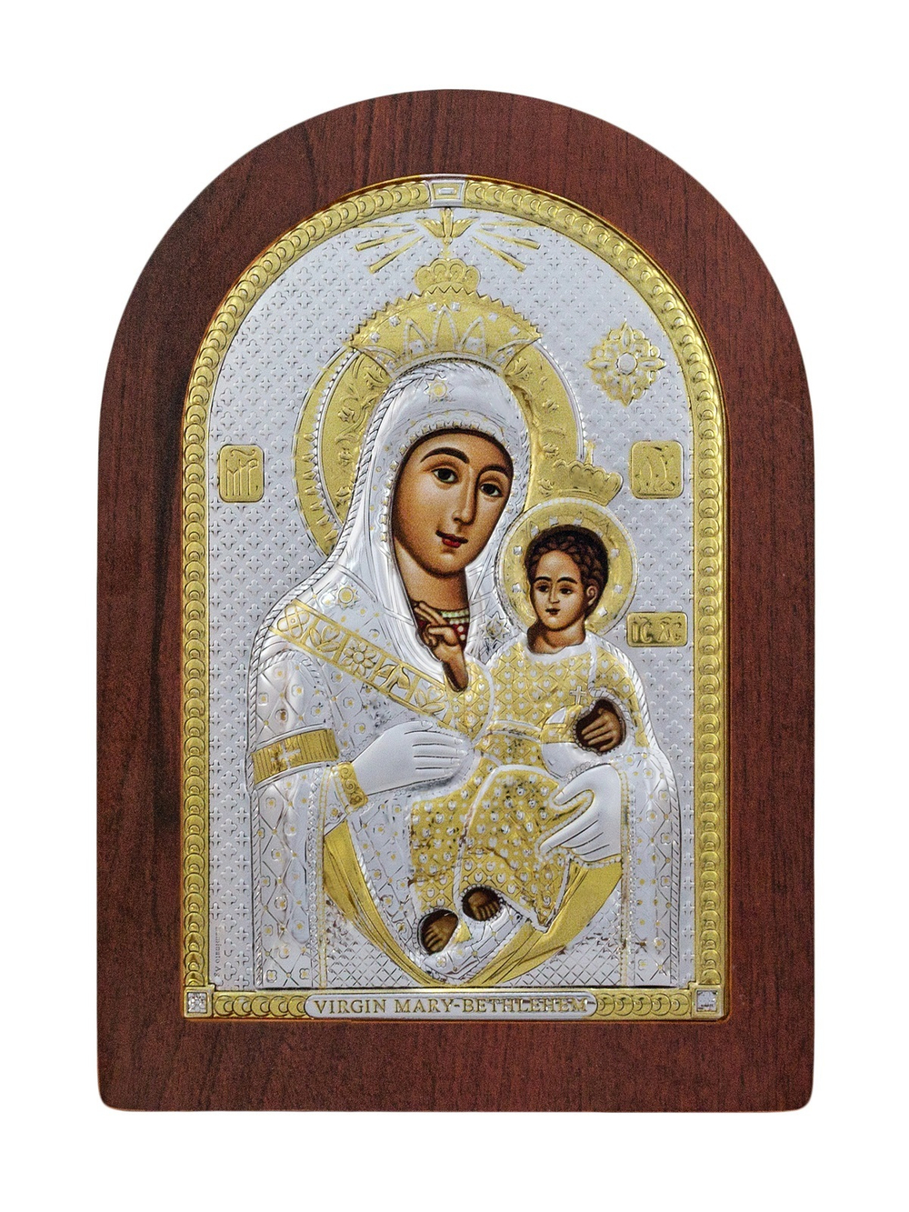 Вифлеемская БМ, икона арочная, красное дерево 120х160