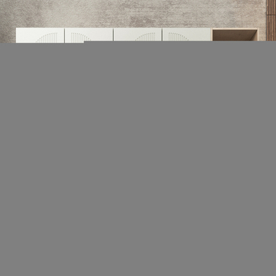 Шкаф Агератум МДФ четырехсекционный с стеллажом Лайн керамика (0,27) А10032 матовая - Дуб Сонома 3025  220*45*260