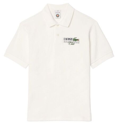 Мужское теннисное поло Lacoste Roland Garros Edition Terry Polo Shirt - white