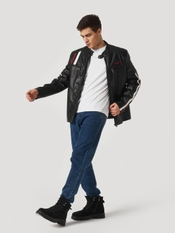 Кожаная мото куртка