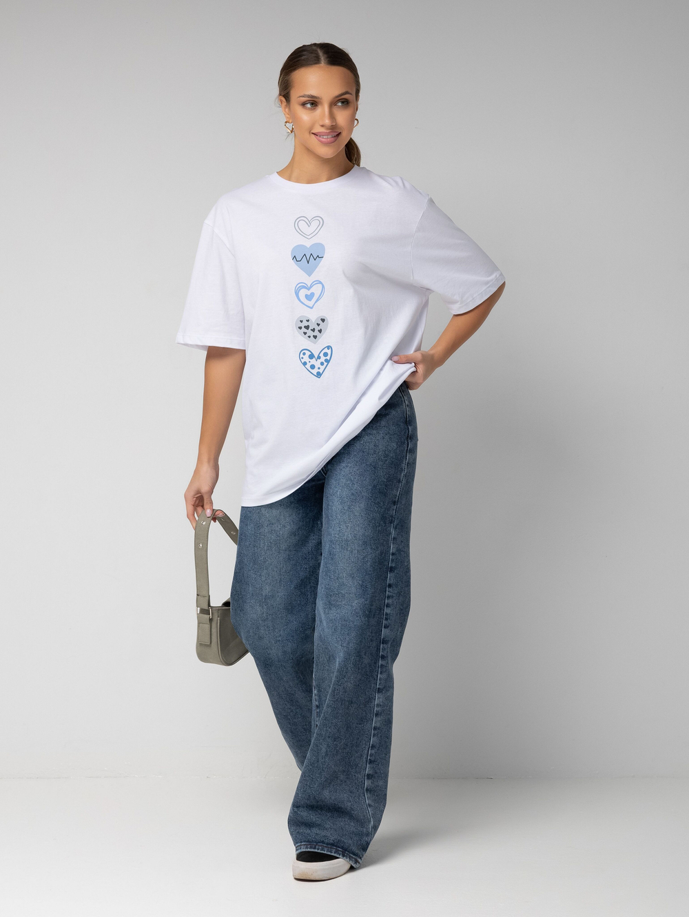 Футболка оверсайз с принтом длинная23