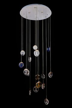 Подвесная люстра LED 98W 3000К/4000К/5500К LE7714/16 Black Chrome чёрный хром Mickey Leon