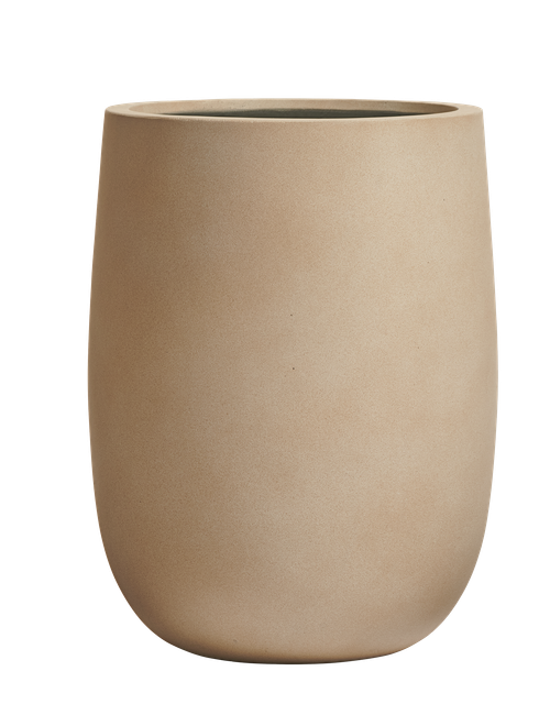 Кашпо TREEZ ERGO - Fine Rock - Высокая округлая чаша - Песок тёплый беж