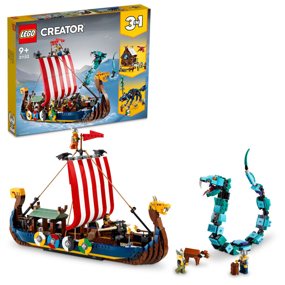 Конструктор LEGO Creator 3in1 31132 Корабль викингов и Мидгардский змей