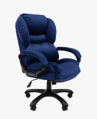 Кресло Chairman Home 434 Россия ткань Т-82 синее (черный пластик)