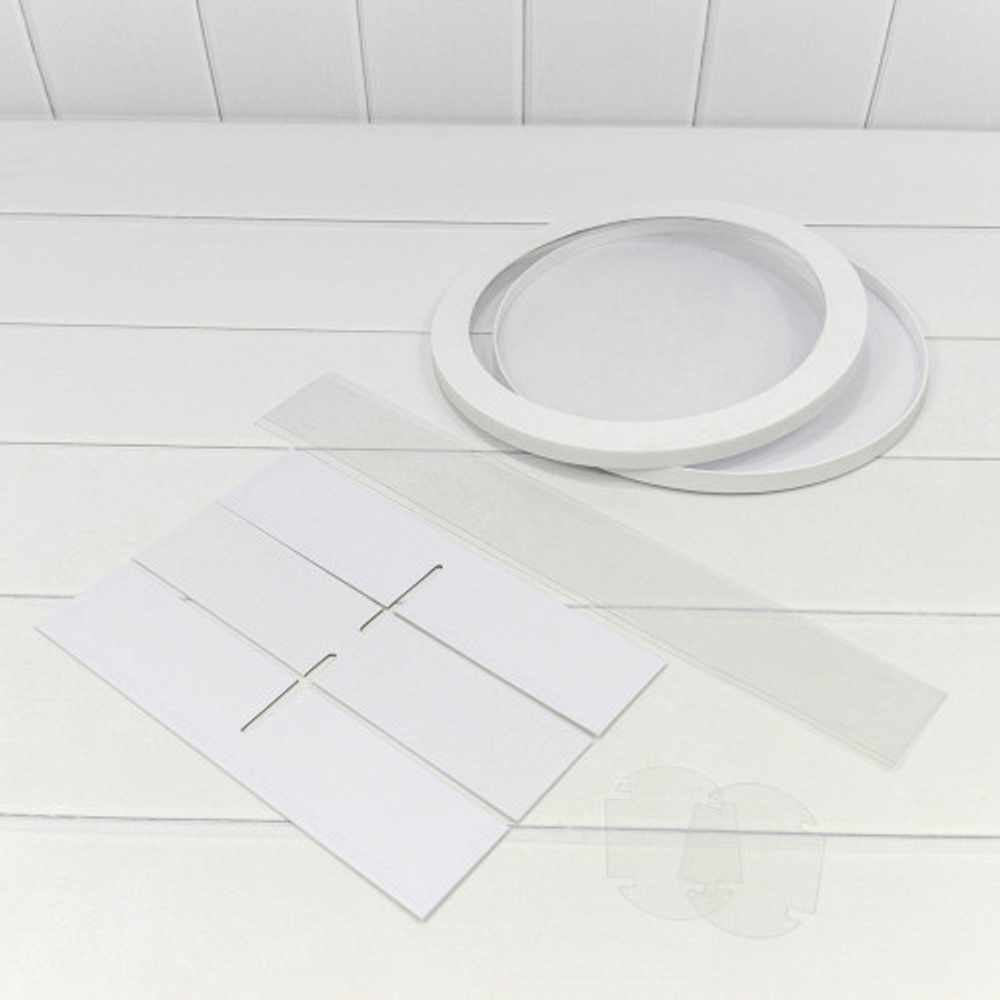 Коробка сборная 30х7 см с окошком (Белый)