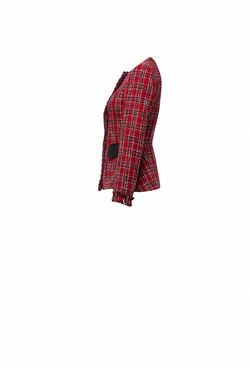 Приталенный твидовый жакет в клетку 01-02-23 FW