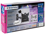 Кронштейн для телевизора наклонно-поворотный Kromax CASPER-202, 20-43 дюйма, настенный, до 30 кг, черный