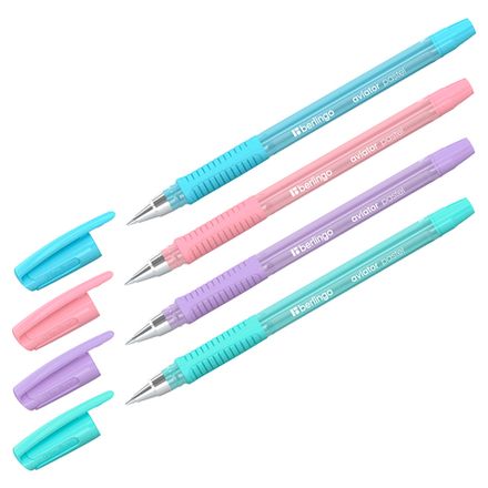 Ручка шариковая Berlingo Aviator Pastel синяя, 0.7мм, масляный стержень, грип, в ассортименте