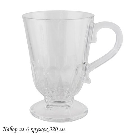 Lenardi 200-035 Набор из 6 кружек 320мл в под.уп.(х8)Стекло