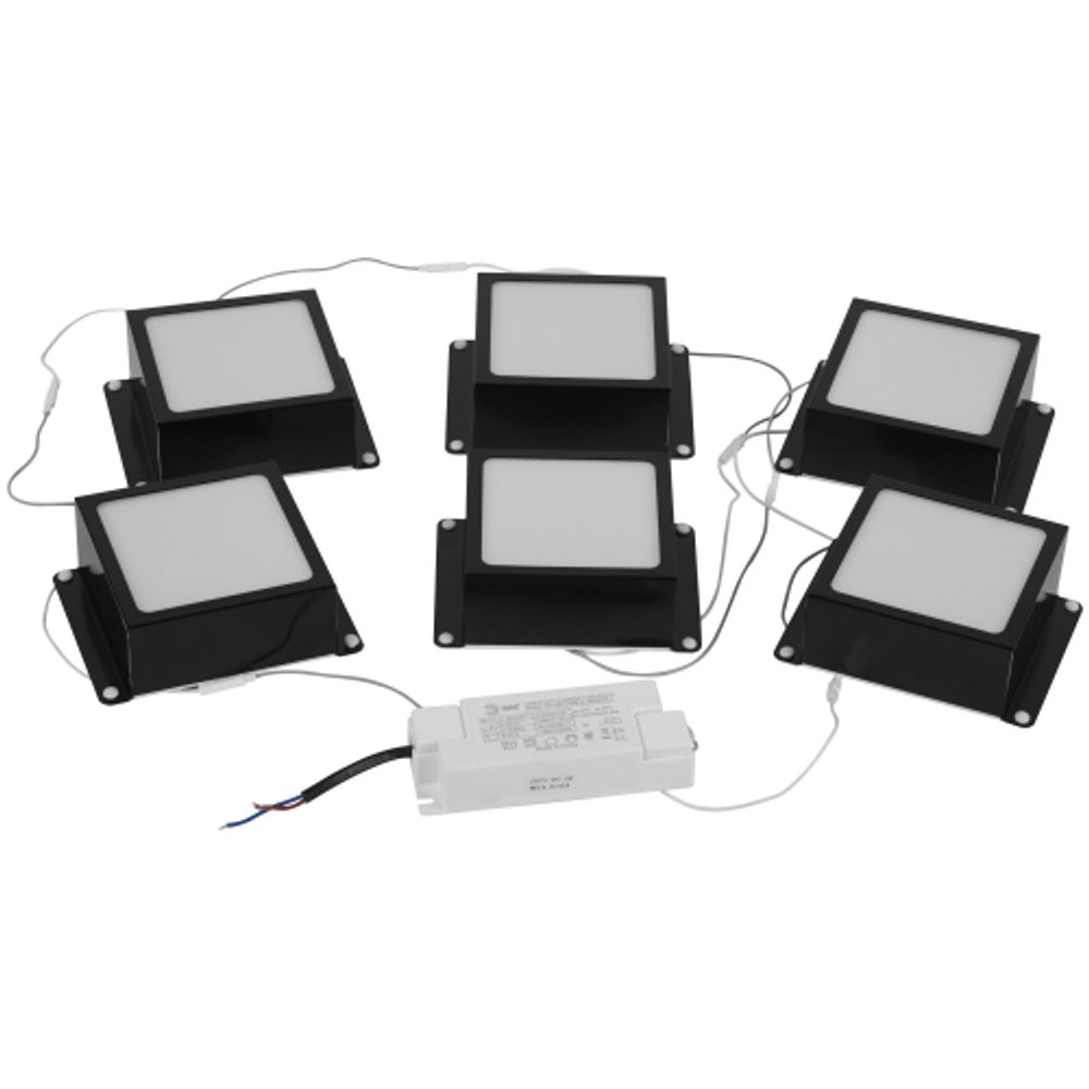 Светильник светодиодный ЭРА Грильято SPO-646-3-4K-B6 36Вт 4000К 89х89мм Домино 100х100 черный 6 кубиков драйвер | Светильники с внутренним драйвером