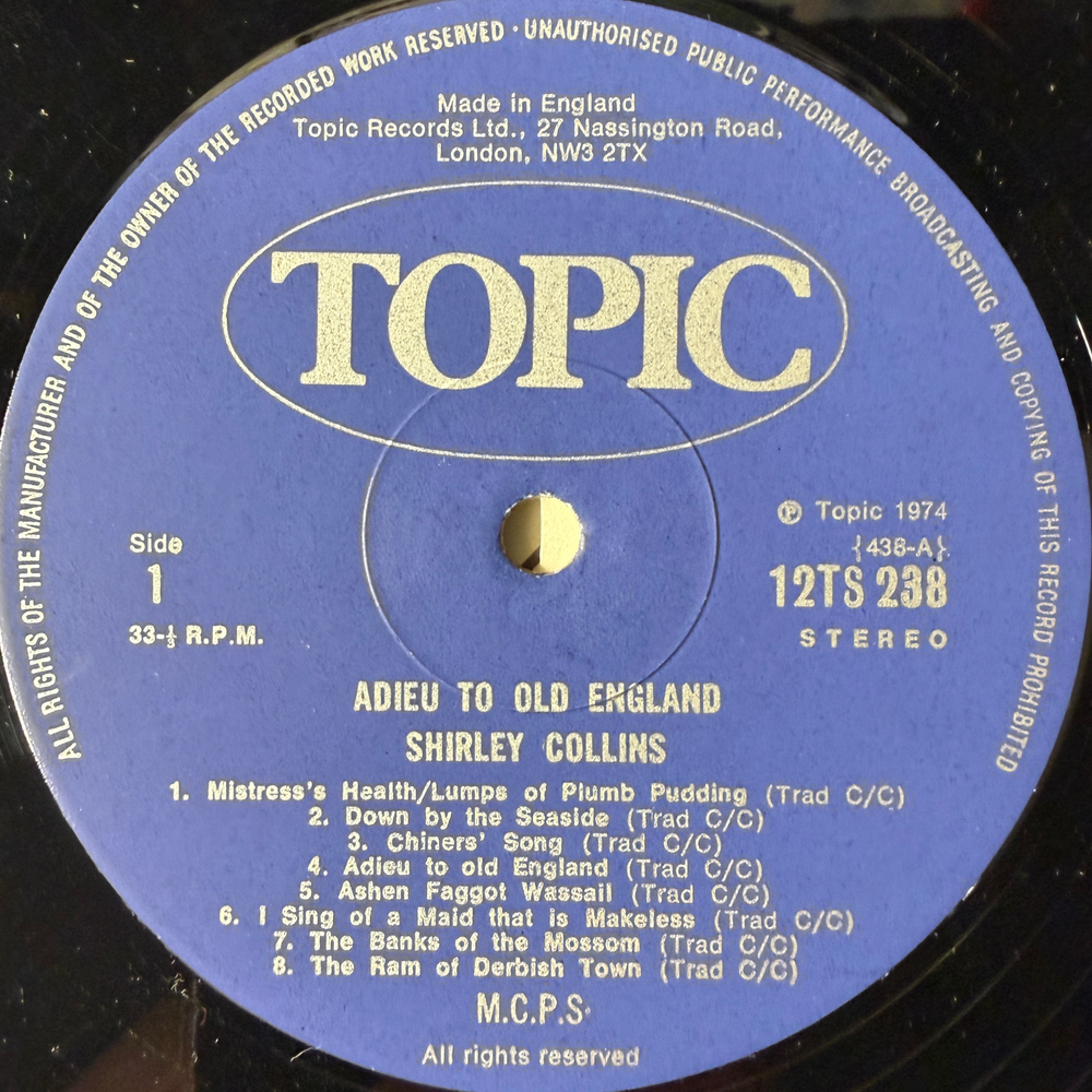 Виниловая пластинка Shirley Collins ‎– Adieu To Old England LP