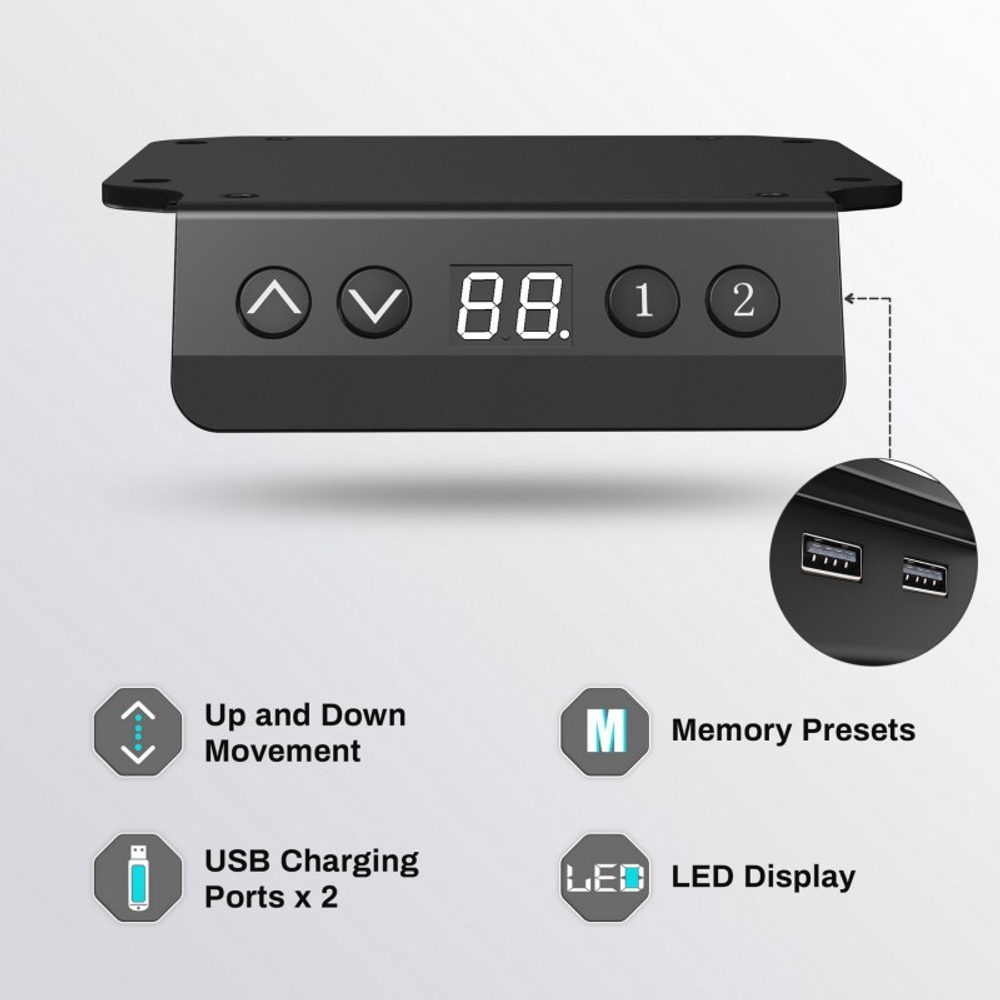 Стол для компьютера угловой (левый) c электрической регулировкой по высоте EUREKA ERK-L60L-RB (ERK-L60L-RB)