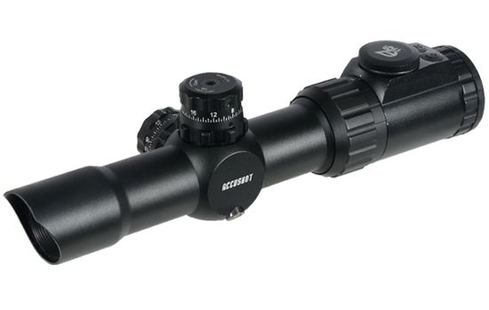 Оптический прицел Leapers 30mm 1-4.5X28 Circle Dot CQB, Glass IE Reticle с кольцами SCP3-145IECDQ