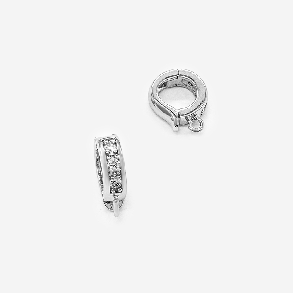 Бейл разъемный 12,5*10мм, фианиты, родирование