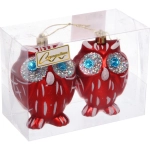 Елочные игрушки «Brilliant Owl» 8 см (набор 2 шт), Красный