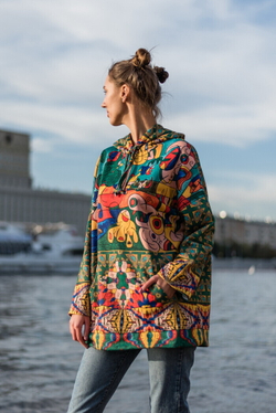 Худи "Миро зелёный", по мотивам живописи Жоана Миро