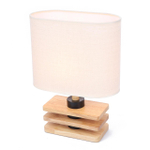 8205/1T COUNTY LN26 512 светлое дерево/бежевый, дерево/текстиль Настольная лампа E27 1*60W 220V MADERANA