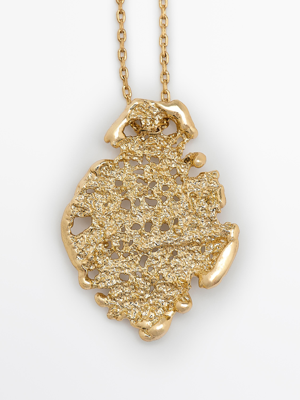 Massimo Dutti Мини-ожерелье с подвеской из кружева, золотистый