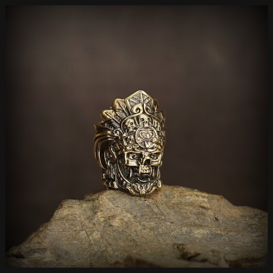 Бусина "Кукулькан" для темляков или браслетов , латунь