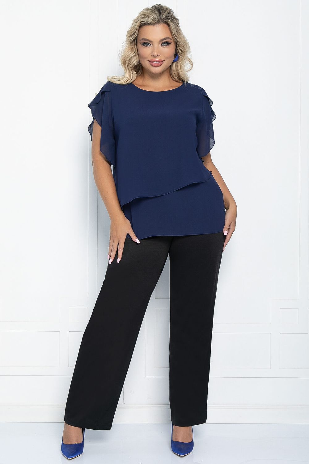 Блуза Магнолия (синяя) Б11053 LT Collection