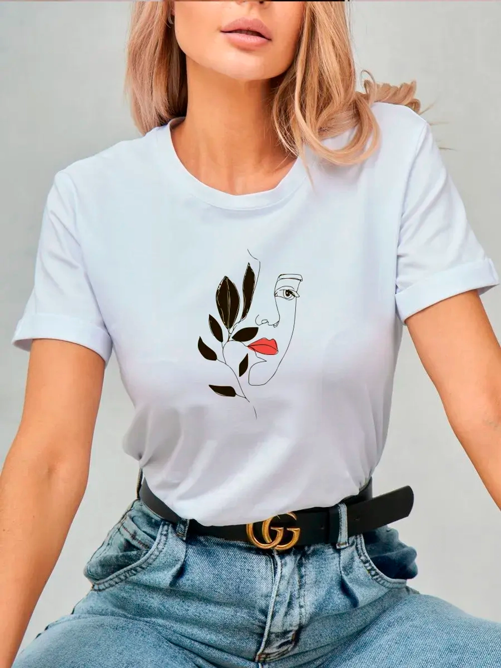 Футболка больших размеров с принтом лицо