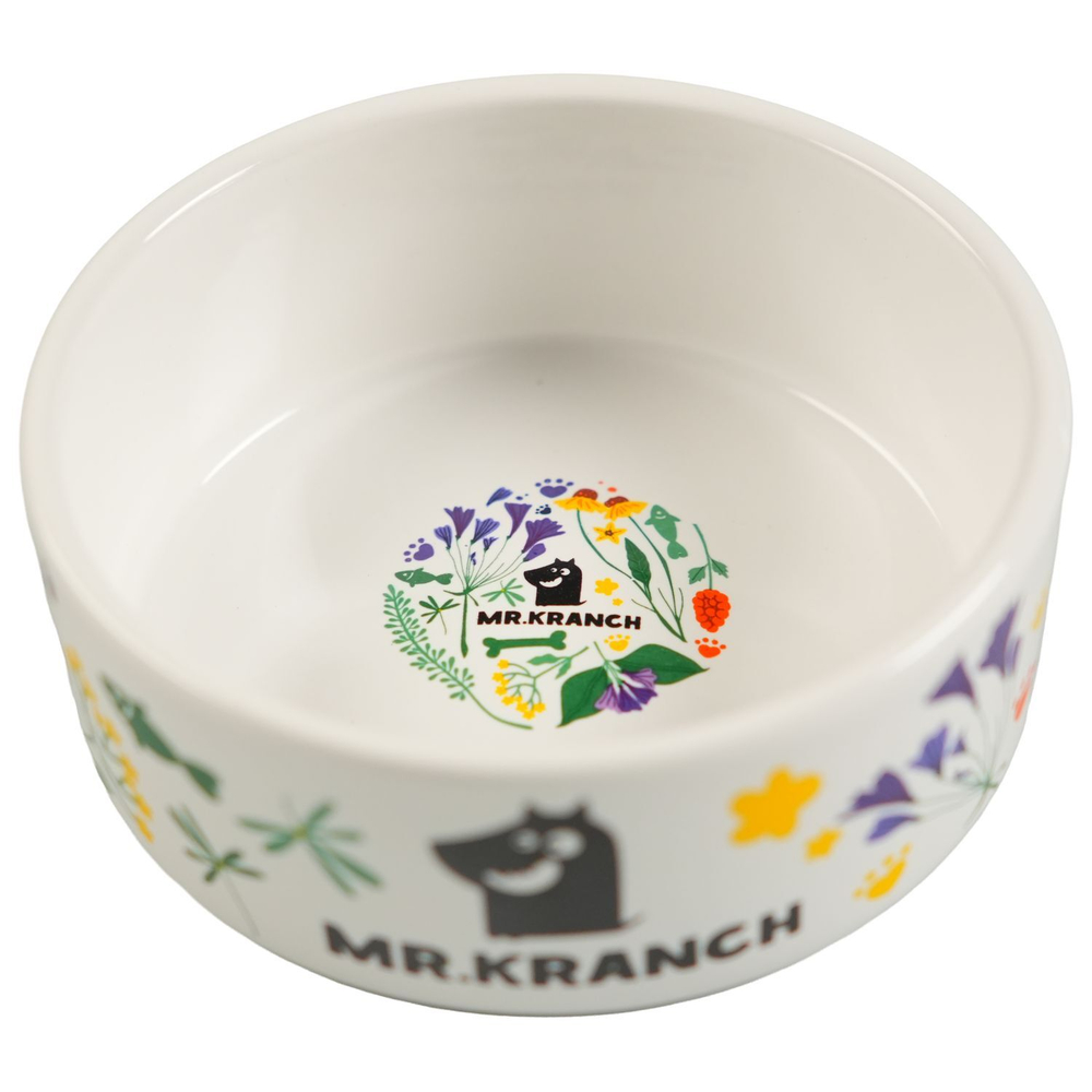 Миска Mr. Kranch керамическая для собак 420мл Цветы прованса Васильковая