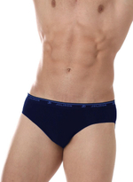 Трусы-слипы на резинке из чистого хлопка (Размер: M) (Цвет: темно-синий)