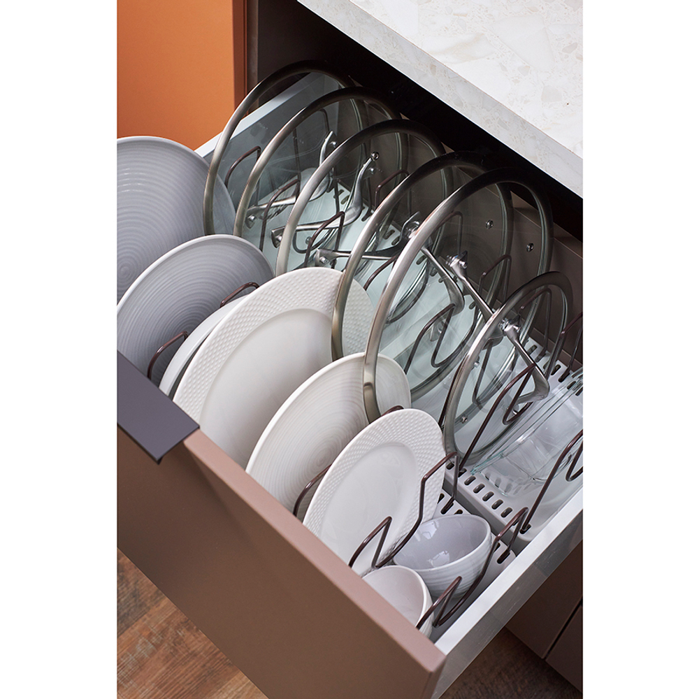 Органайзер для посуды ronja, 26,8х20,5 см, светло-серый/темно-сливовый