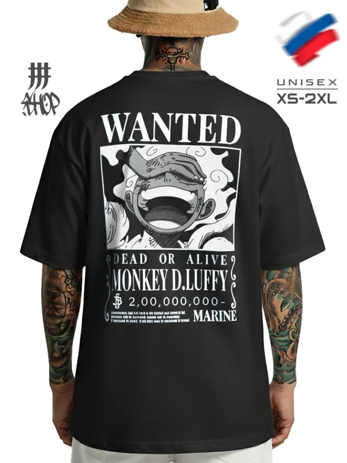 Футболка оверсайз с принтом Lyffy One Piece