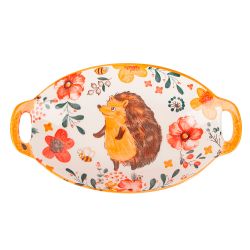 Блюдо с ручками "Kawaii Forest. Hedgehog"27*16*4см. v=450мл. (min9) (фарфор) (транспортная упаковка)