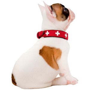 Ошейник для собак Hunter Swiss 65 (51-58,5 см), кожа, красный/черный