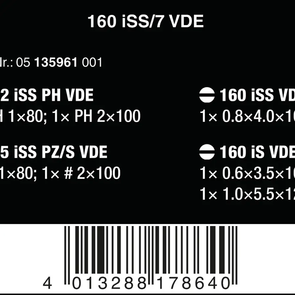 Набор отвёрток VDE Kraftform Plus Серия 100 WERA 05135961001