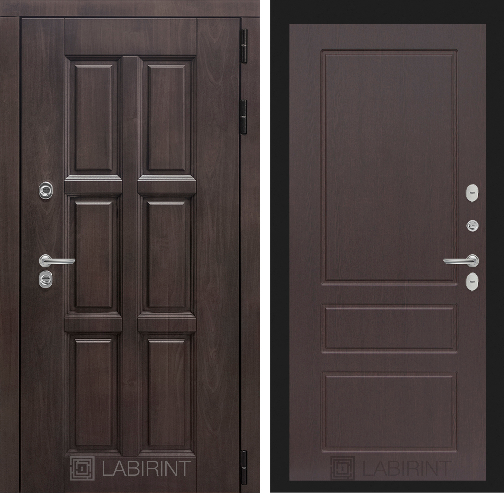 Дверь с терморазрывом входная Лабиринт ЛОНДОН ТЕРМО 03 Орех премиум