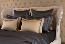 Постельное белье 2 спальное евро Сlaire Batiste Loire Diamante Grisaglia темно-серое