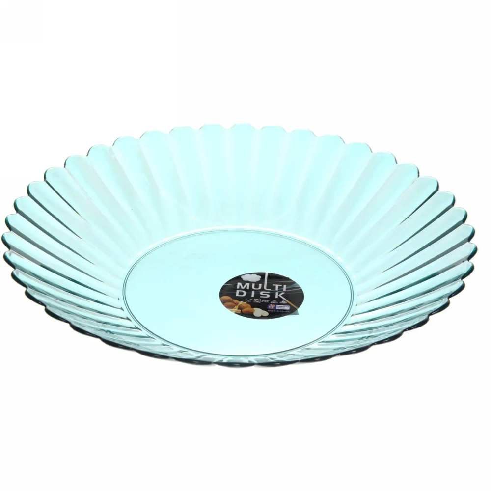 Тарелка пластиковая «Мадлен» 27см ромашка, морская волна