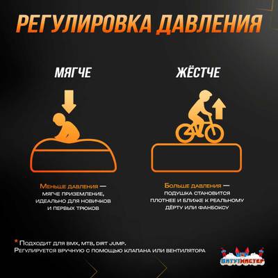 Надувная подушка-склон «AirSlope» для байк-трюков и прыжков, 7×4×2,5 м