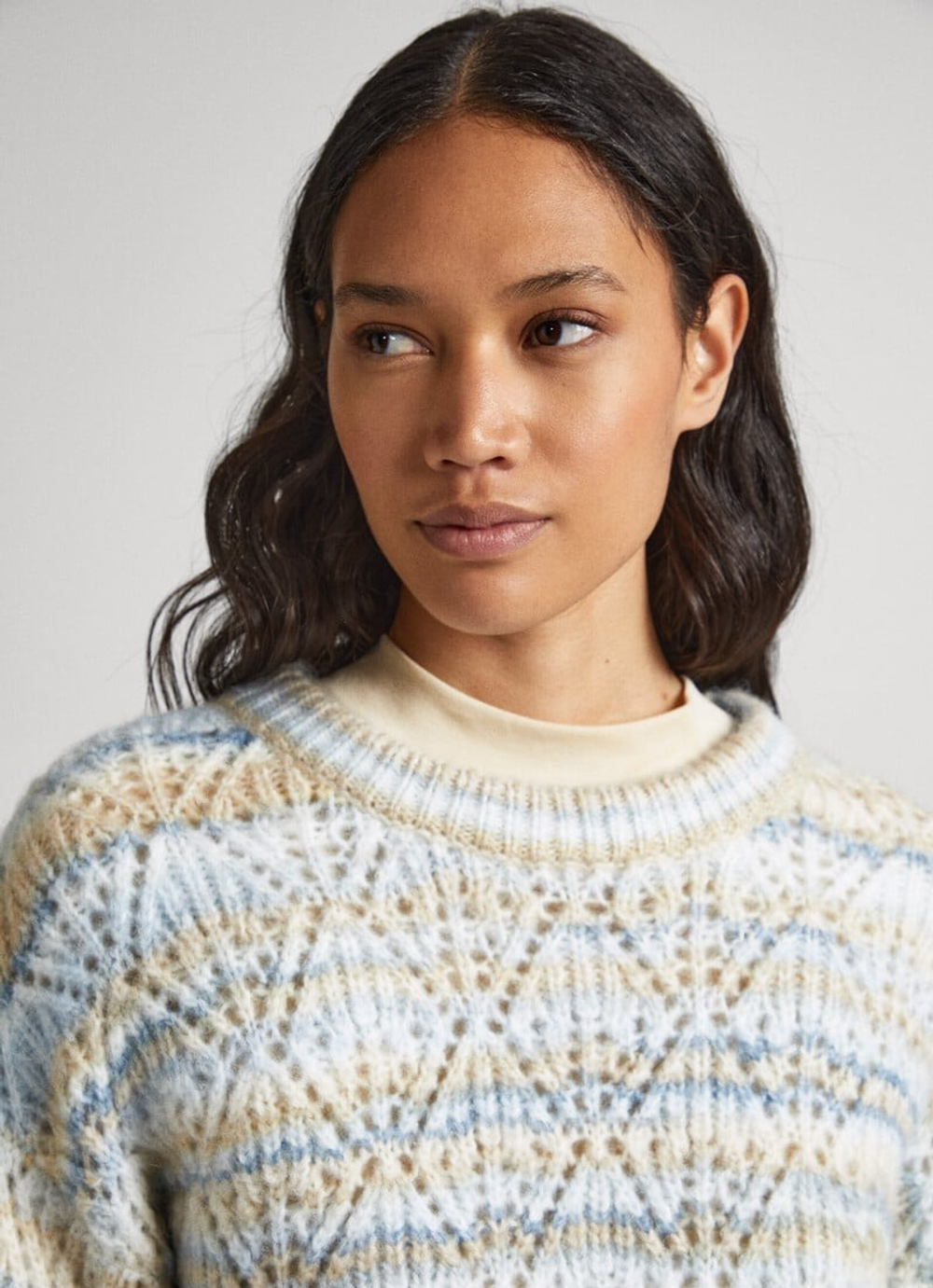 Джемпер женский PEPE JEANS STRIPED PERKINS COLLAR KNIT