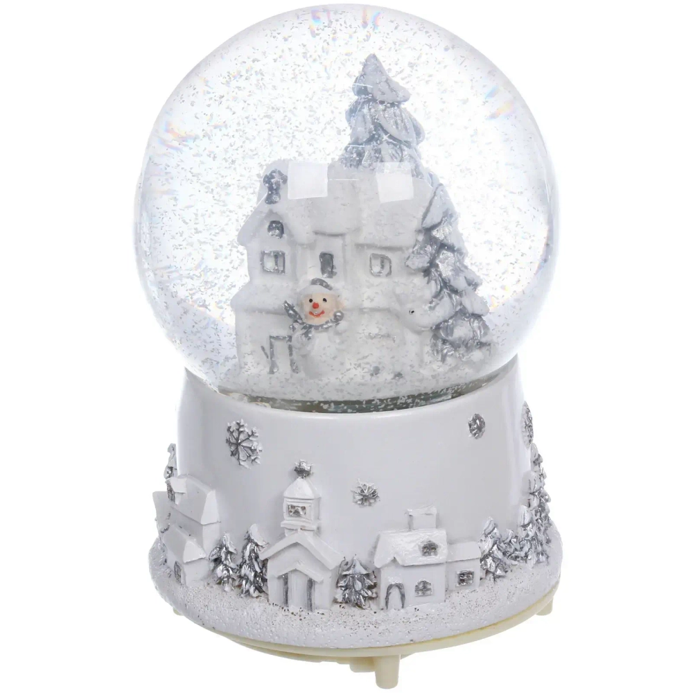 Сувенир Снежный шар «Новогодние пейзажи» 10.5*10.5*15.5 см (падающий снег, подсветка, музыка), микс